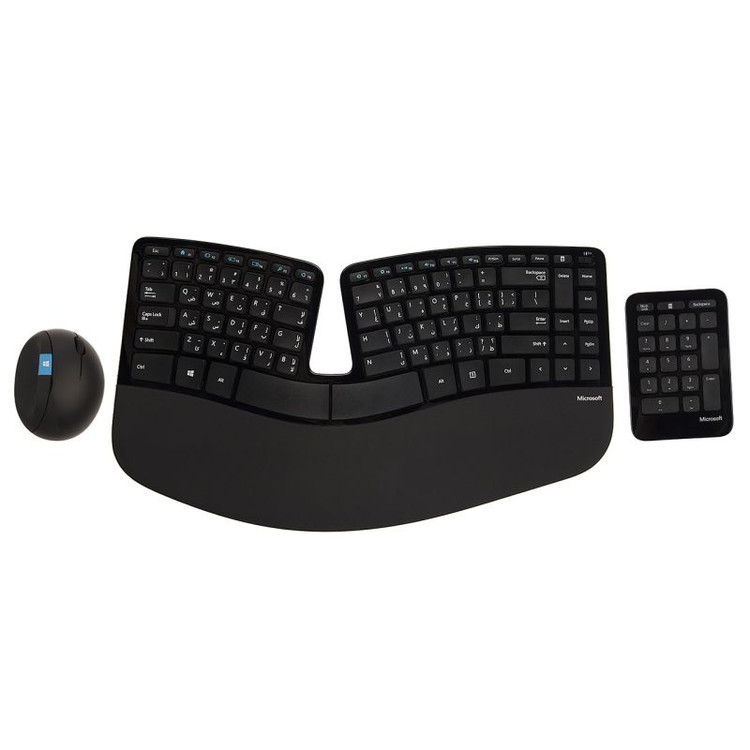 کیبورد و ماوس بیسیم مایکروسافت مدل اسکالپت ارگونومیک دسکتاپ با حروف عربی