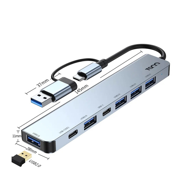 هاب USB تسکو مدل THU1148 هفت پورت Type-C و USB 3.0