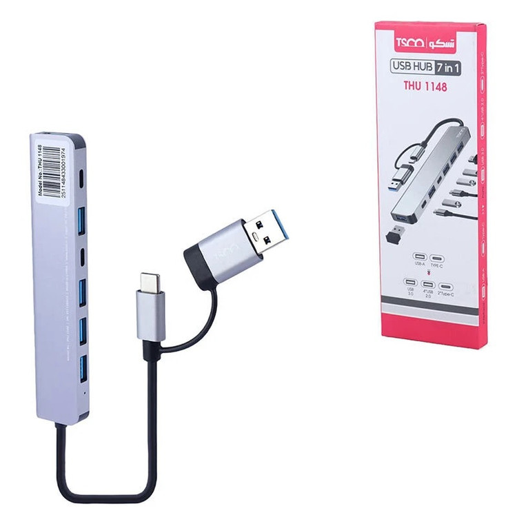هاب USB تسکو مدل THU1148 هفت پورت Type-C و USB 3.0