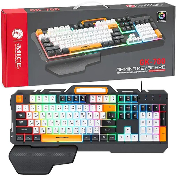کیبورد سیم دار گیمینگ iMICE RGB مدل GK-700